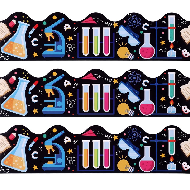 PEUTIER 72pcs Science Lab Borders Classroom Decor, 72ft Bulletin Board Borders Trim Colorful First Day of School Cutouts for Office Classroom Bulletin Board Decorations - Image 1